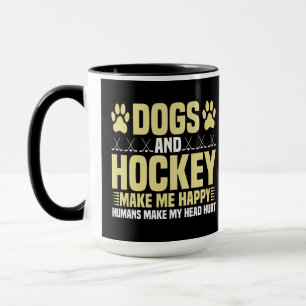 Mug Chiens et hockey me rendent heureux