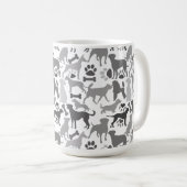 Mug Chiens et pattes motif 03.b Blancs BG (Devant droit)