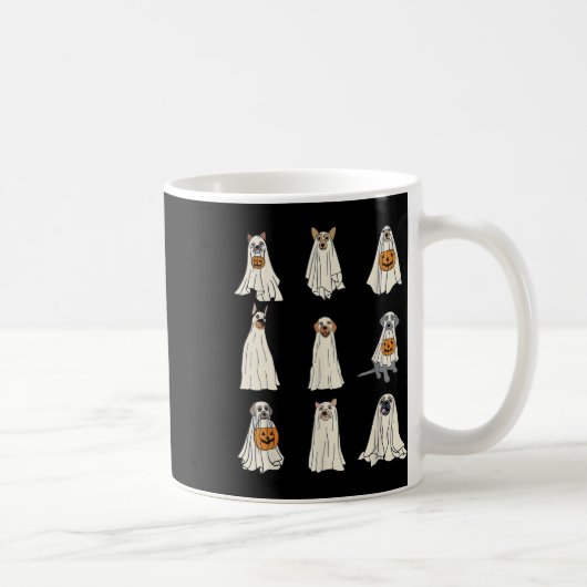 Mug Chiens Ghost Chiens mignons Habillés Comme Ghost F (Droite)