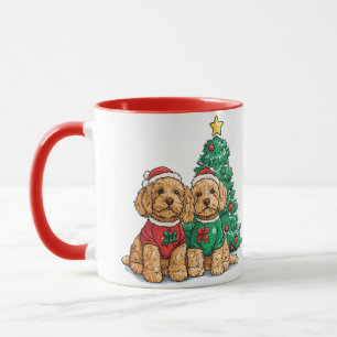 Mug Chiens Goldendoodle de Noël