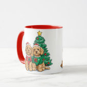 Mug Chiens Goldendoodle de Noël (Devant gauche)