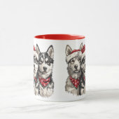 Mug Chiens Husky de Noël (Centre)