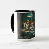 Mug Chiens jouant au poker (jeu de carte animale) (Devant gauche)