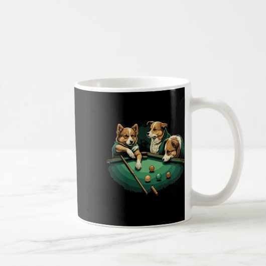 Mug Chiens Jouer Table Billard Billard 8 Ball (Droite)