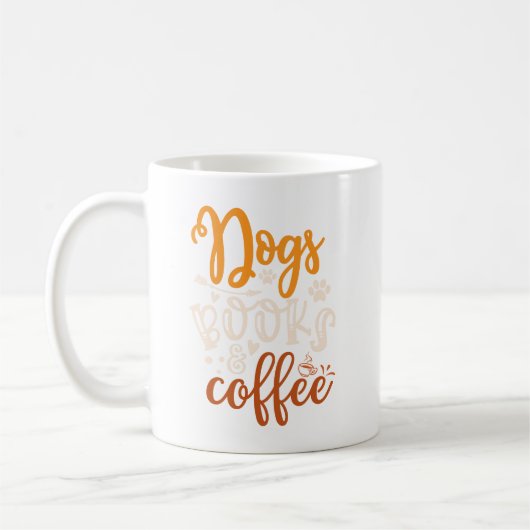 Mug Chiens, Livres, Conception Café (Gauche)