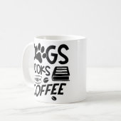 Mug Chiens Livres Typographie Café Citation Dit Lectur (Devant gauche)