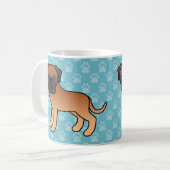 Mug Chiens Mastiffs Anglais Abricot Cartoon Mignons (Devant gauche)