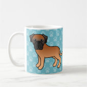 Mug Chiens Mastiffs Anglais Abricot Cartoon Mignons (Gauche)