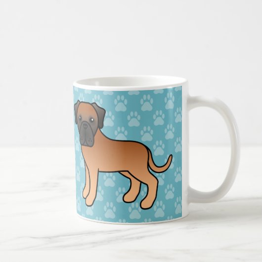 Mug Chiens Mastiffs Anglais Abricot Cartoon Mignons (Droite)