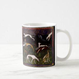 Mug Chiens médiévaux de lévrier dans les bois profo