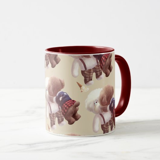 Mug Chiens mignons Accrochage (Devant droit)