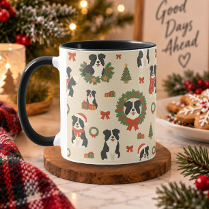 Mug Chiens mignons Border Collie Motif de Noël Vacance