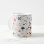 Mug Chiens mignons Design Motif Blanc (Devant gauche)