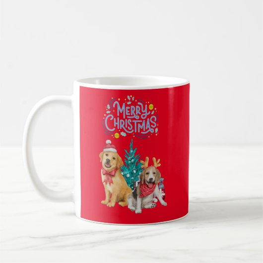 Mug Chiens mignons Noël (Gauche)