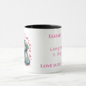 Mug Chiens mignons qui vous aiment nom personnalisé ro (Centre)