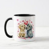 Mug Chiens mignons qui vous aiment nom personnalisé ro (Gauche)