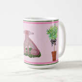 Mug Chiens opiens du Staffordshire rose (Devant droit)