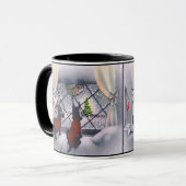 Mug Chiens patriotiques de Scottie de Noël vintage (Devant gauche)