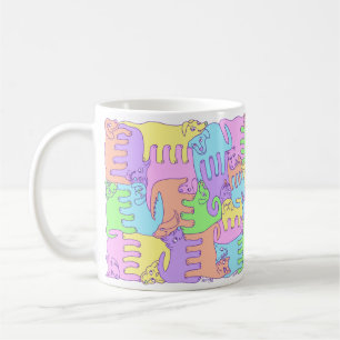 Mug Chiens pelucheux d'arc-en-ciel