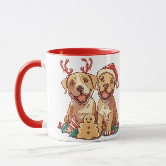 Mug Chiens Pit Bull de Noël (Gauche)