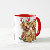 Mug Chiens Pit Bull de Noël (Devant droit)