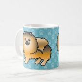 Mug Chiens Pomeranian Sable Orange Sur Fond Bleu (Devant gauche)