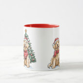 Mug Chiens Retriever dorés de Noël (Centre)
