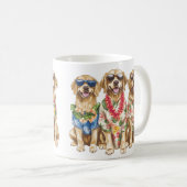 Mug Chiens Retriever Dorés Hawaïens Lei de Fleurs (Devant droit)