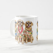 Mug Chiens Retriever Dorés Hawaïens Lei de Fleurs (Devant gauche)