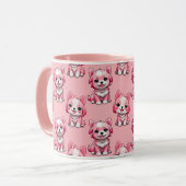 Mug Chiens roses mignons (Devant gauche)