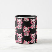 Mug Chiens roses mignons - Noir (Centre)