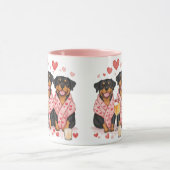 Mug Chiens Rottweiler de la Saint-Valentin (Centre)