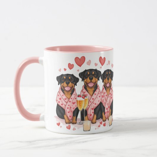 Mug Chiens Rottweiler de la Saint-Valentin (Gauche)