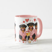 Mug Chiens Rottweiler de la Saint-Valentin (Devant droit)