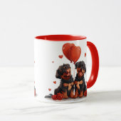 Mug Chiens rotules de la Saint-Valentin (Devant droit)