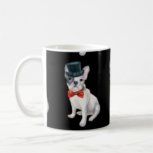 Mug Chiens rouges de cravate d'arc de casquette (Gauche)