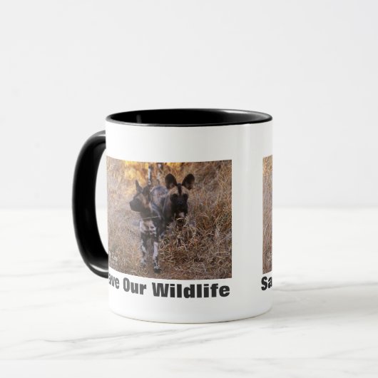 Mug Chiens sauvages sauvent notre faune (Devant gauche)