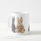 Mug Chiens Scottie Wheat et Noirs (Devant gauche)