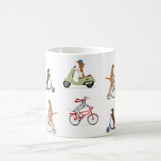 Mug Chiens sur vélos et scooters  (Centre)