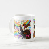 Mug Chiens sympas avec arc-en-ciel (Devant gauche)