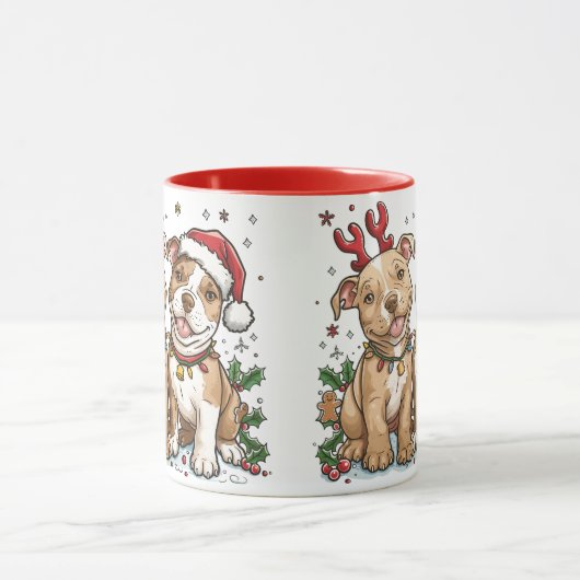 Mug Chiens taureaux de Noël Pit (Centre)
