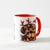 Mug Chiens teckel de Noël (Devant droit)