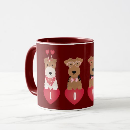 Mug Chiens Terrier de Valentine Welsh Wire Fox (Devant gauche)