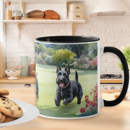 Mug Chiens Terrier Écossais Aquarelle Scotties