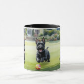 Mug Chiens Terrier Écossais Aquarelle Scotties (Centre)