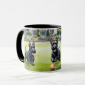Mug Chiens Terrier Écossais Aquarelle Scotties (Devant gauche)