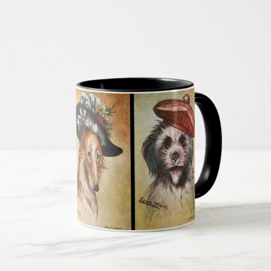 Mug Chiens, triptyque de dessin animé (Devant droit)