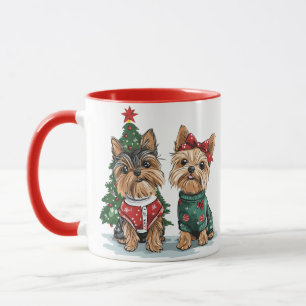 Mug Chiens Yorkie de Noël