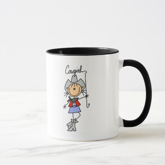 Mug Chiffre cow-girl de bâton avec le lasso (Droite)