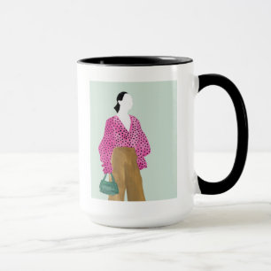 Mug Chiffre debout de mode - dessus de point de polka